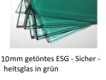 10mm getöntes ESG Parsol grün