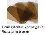 4 mm getöntes farbiges Floatglas / Normalglas / Parsol Bronze