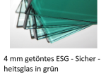 4mm getöntes ESG Parsol grün