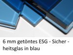 6 mm getöntes ESG  Parsol blau