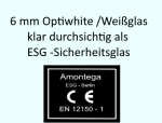 Weißglas Optiwhite, Supertransparent ESG 6mm
