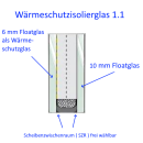 Wärmeschutz - Iso 6mm Float 1.1 Ug + 10mm Float